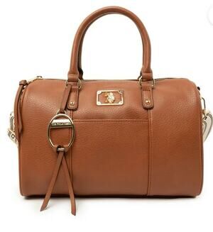 U.S. Polo Assn. Madison Ave Crossbody Satchel Bag Purse Hand Bag Brown